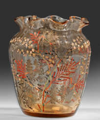 Frühe Vase mit Wiesen-Dekor von Emile Gallé