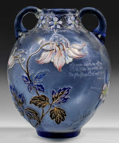 Seltene "Vase parlant" mit Akeleidekor von Emile Gallé - photo 1