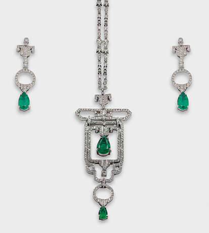 Smaragd-Demi Parure im Stil von Cartier der 20er Jahre - Foto 1