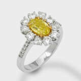 Natural Fancy Greenish Yellow-Diamantring - Foto 1