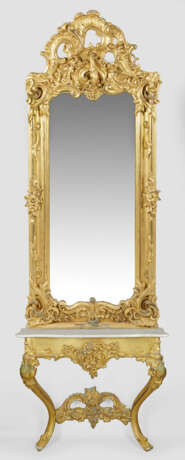 Großer Belle Epoque-Spiegel mit Konsole - фото 1