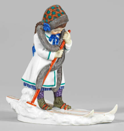 Seltene Jugendstil-Figur "Kleine Skiläuferin" - photo 1