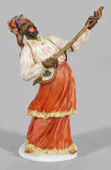 Äußerst seltene Figur eines orientalischen Banjospielers