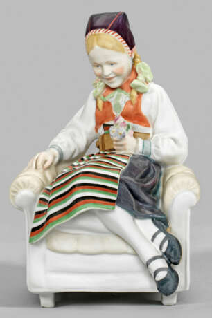 Jugendstil-Figur "Kind im Sessel" - Foto 1
