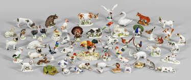 Umfangreiche Sammlung von Meissener Miniatur-Tierfiguren