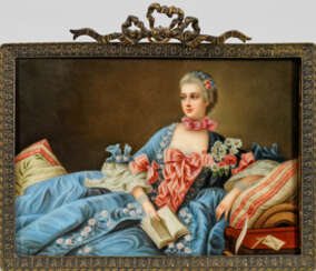 Porzellangemälde "Porträt der Madame de Pompadour"