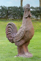 Große dekorative Gartenfigur eines Hahns