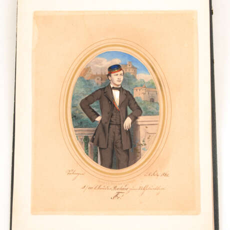 Studentisches Album um 1850, vermutlich Tübingen. - Foto 1