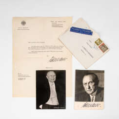 Adenauer - Fotos, Brief und Autogramm. 