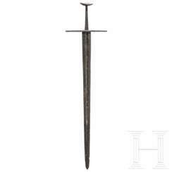 Bedeutendes ritterliches Schwert mit Wappen und Inschrift, deutsch, um 1100 - 1150
