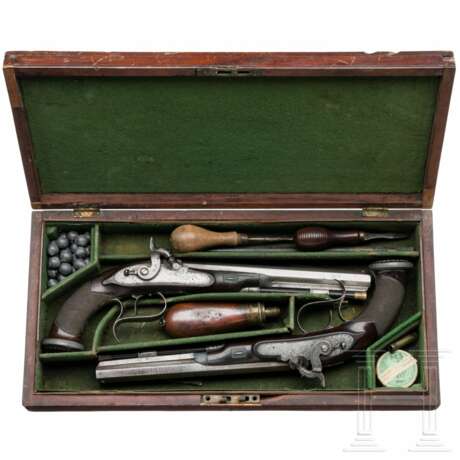 Ein Paar Perkussionspistolen, E. Patrick in Liverpool, um 1840 - фото 1