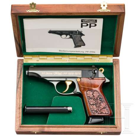 Walther PP, Jubiläumsmodell "50 Jahre Walther" im Kal. 9 mm kurz, in Schatulle - photo 1