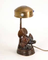TERESZCZUK, Peter: Jugendstil-Lampe mit Bronze-Auerhahn.
