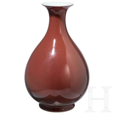 Kupferrot glasierte Vase mit Daoguang-Sechszeichenmarke, China, wohl aus der Zeit (1782 - 1850) - Foto 1