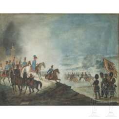 Radetzky mit seinem Stab in der Schlacht von Novara am 23. März 1849, Genremaler nach Albrecht Adam, 19. Jhdt.