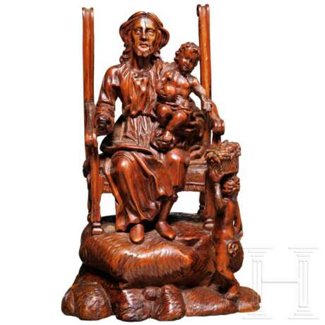 Heiliger Josef mit Christuskind aus Buchsbaum, flämisch, 17. Jhdt. - Foto 1