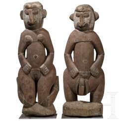 Ein Paar Ahnenfiguren der Wosera (südliche Abelam), Ost-Sepik, Papua-Neuguinea