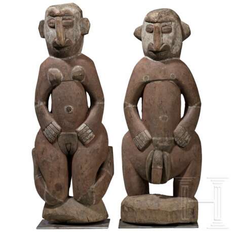 Ein Paar Ahnenfiguren der Wosera (südliche Abelam), Ost-Sepik, Papua-Neuguinea - Foto 1