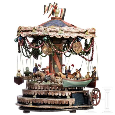 Großes Jahrmarktkarussell mit Soldaten aus dem 1. Weltkrieg, Figuren um 1915, 20. Jhdt. - photo 1