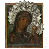 Ikone mit der Gottesmutter von Kasan "Kasankaja", Russland, 18. Jhdt. - фото 1