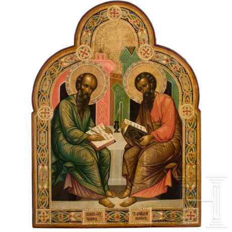 Große Ikone mit den Aposteln Johannes und Matthäus, Russland, 19. Jhdt. - Foto 1