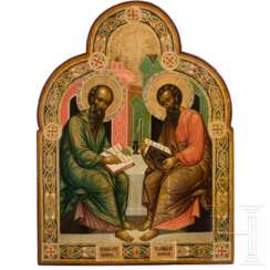 Große Ikone mit den Aposteln Johannes und Matthäus, Russland, 19. Jhdt.
