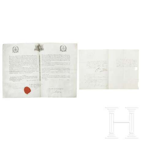 Fürstlich Hohenlohescher Haus- und Phoenixorden - Urkunde zum Kommandeur und Brief, 1816 - 1818 - Foto 1
