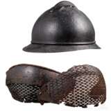 Stahlhelm M 15 Adrian und zwei Visierfragmente - Foto 1