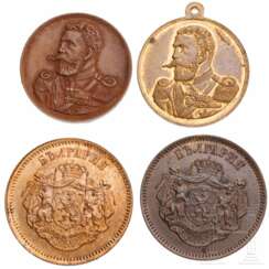Vier Bronzemedaillen aus der Zeit Alexanders I.