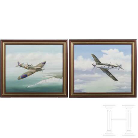 John Batchelor - zwei Gemälde von Flugzeugmodellen, England, datiert 1988, England, datiert 1988 - photo 1