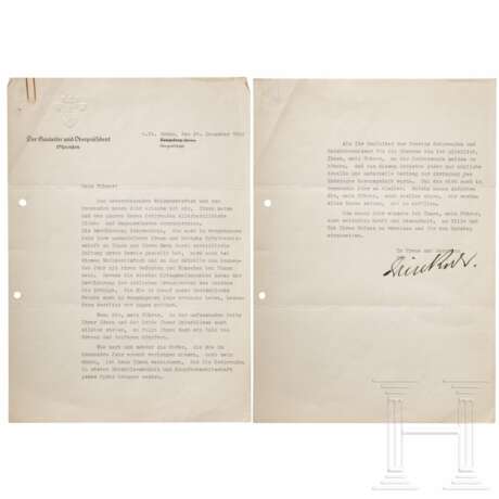 Erich Koch - ausführlicher signierter Brief an Hitler zu Weihnachten 1942 - Foto 1