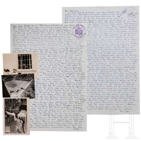 Albert Speer - zwei handgeschriebene Briefe an seine Frau und seinen Sohn 1959 sowie drei private Fotos, Allied Prison Spandau - photo 1