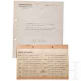 Werner Freiherr von Fritsch - Jahres-Geburtstagsliste sowie Genehmigungsschreiben für eine Ausbildungsvorschrift der Infanterie mit Unterschrift, 1935 - photo 1