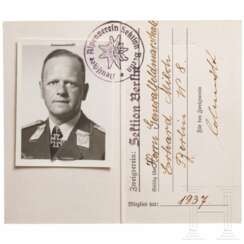 GFM Erhard Milch - DAV-Mitgliedskarte 1942