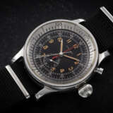 LONGINES, REF. 5824, A RARE AND UNUSUAL STEEL SINGLE BUTTON FLYBACK CHRONOGRAPH WRISTWATCH - photo 1