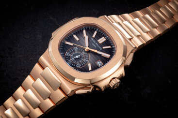 PATEK PHILIPPE, NAUTILUS REF. 5980/1R-001, A GOLD AUTOMATIC CHRONOGRAPH WRISTWATCH