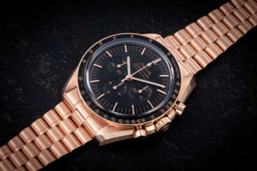 OMEGA, SPEEDMASTER MOONWATCH REF. 310.60.42.50.01.001, AN IMPRESSIVE GOLD CHRONOGRAPH 