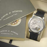 A.LANGE & S&#214;HNE. A VERY RARE AND ELEGANT PLATINUM LIMITED EDITION TOURBILLON WRISTWATCH WITH DATE AND POWER RESERVE - photo 3