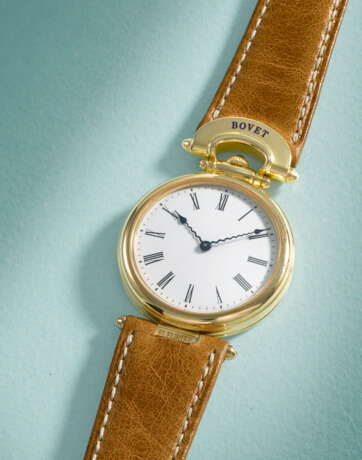 BOVET FLEURIER. A VERY RARE AND ATTRACTIVE 18K GOLD LIMITED EDITION AUTOMATIC WRISTWATCH WITH WHITE ENAMEL DIAL - photo 2
