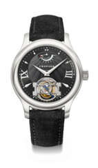 CHOPARD. A VERY RARE AND ELEGANT PLATINUM LIMITED EDITION TOURBILLON WRISTWATCH WITH 8 DAY POWER RESERVE
