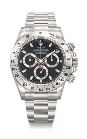 ROLEX. A VERY RARE STAINLESS STEEL AUTOMATIC CHRONOGRAPH WRISTWATCH WITH BRACELET, MADE FOR THE SULTANATE OF OMAN - Foto 1