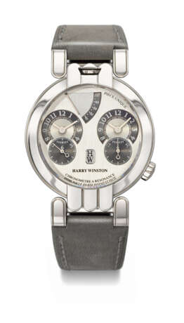 HARRY WINSTON & F.P. JOURNE. A DESIRABLE AND UNIQUE PLATINUM CHRONOMETER WRISTWATCH WITH RESONANCE-CONTROLLED TWIN INDEPENDENT GEAR-TRAIN MOVEMENT AND POWER RESERVE INDICATION - Foto 1