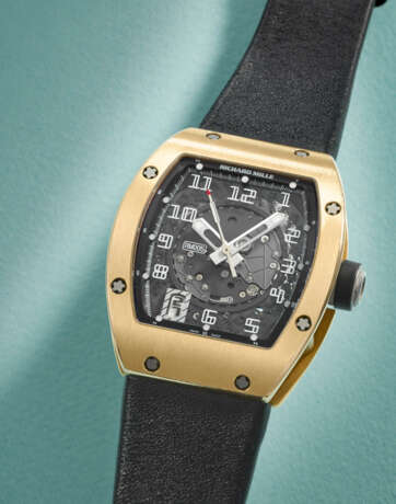 RICHARD MILLE. A RARE 18K PINK GOLD AUTOMATIC SKELETONIZED WRISTWATCH WITH SWEEP CENTRE SECONDS AND DATE - photo 3