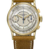 PATEK PHILIPPE. A VERY RARE AND HIGHLY ATTRACTIVE 18K GOLD CHRONOGRAPH WRISTWATCH WITH TWO-TONE SECTOR DIAL - photo 1