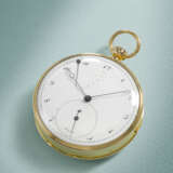 BREGUET, NO. 47 6/87 `MONTRE PERP&#201;TUELLE &#192; R&#201;P&#201;TITION, &#201;CHAPPEMENT LIBRE &#192; ANCRE`. AN EXCEPTIONAL AND HISTORICALLY IMPORTANT, LARGE 18K GOLD SELF-WINDING MINUTE REPEATING ON GONG, HOURS AND QUARTERS &#192; TOC POCKET - Foto 2
