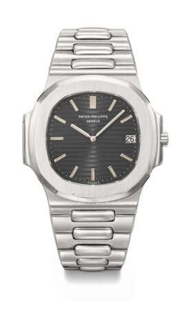 PATEK PHILIPPE. A VERY RARE STAINLESS STEEL AUTOMATIC WRISTWATCH WITH DATE AND BRACELET - Foto 1