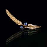 Jugendstil Diamant-Saphir-Brosche 'Fleur de plumes'. - Foto 1