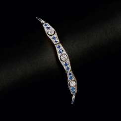 Zierliches Art-déco Saphir-Diamant-Armband.