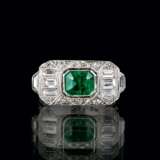 Art-déco Smaragd-Diamant-Ring. - фото 1