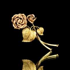 Robert Sambeth. Zweifarbige Vintage Gold-Brosche 'Rosen'.